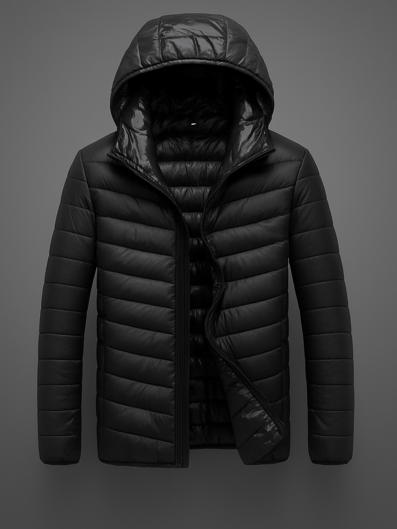 jaqueta Mutum Bobojaco com Ziper e Bolsos Quente Grossa Toca Removível