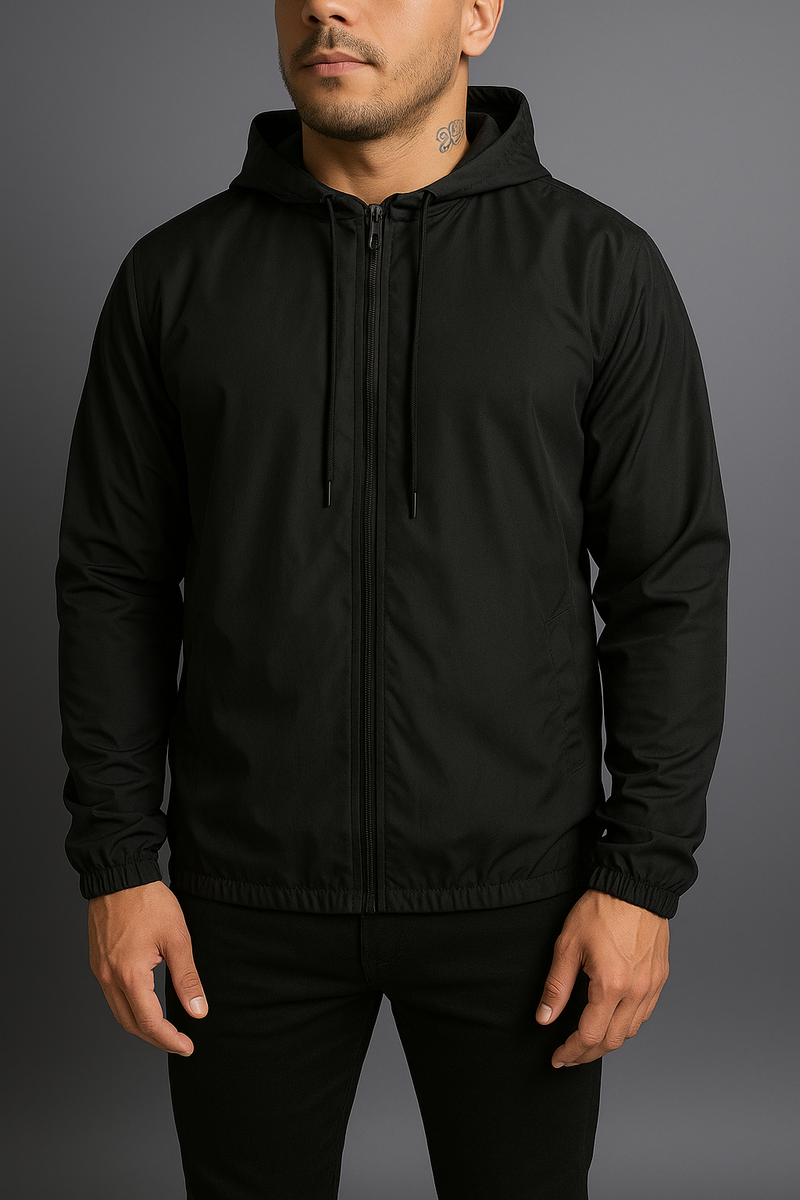 Jaqueta Corta Vento Masculina — Impermeável com Capuz