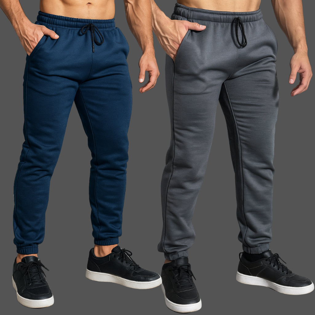 Kit C/2 Calça Moletom Masculina Inverno Academia Flanelada Peluciada Frio