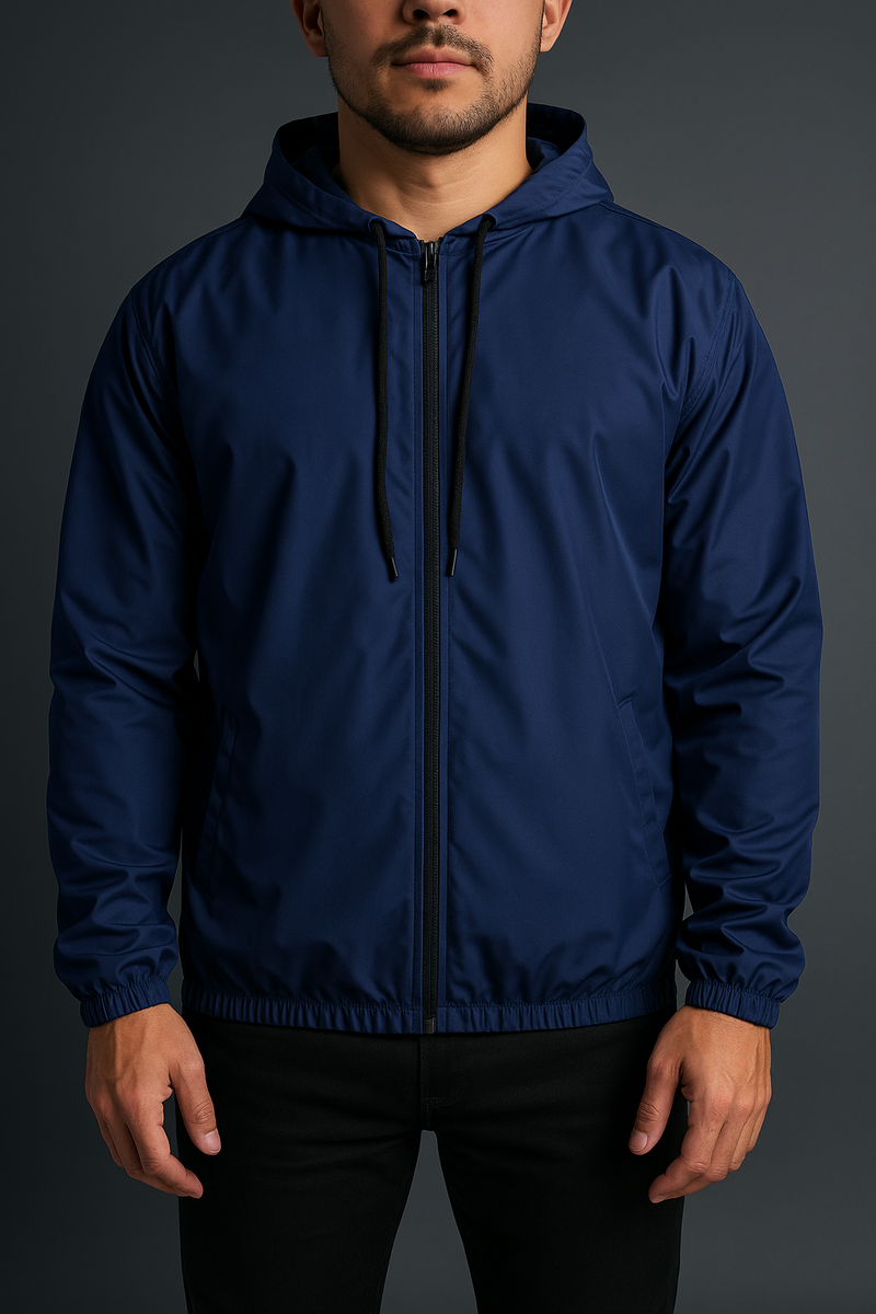 Jaqueta Corta Vento Masculina — Impermeável com Capuz