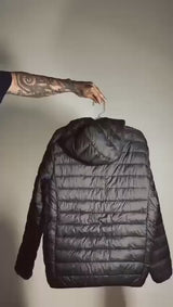 jaqueta Mutum Bobojaco com Ziper e Bolsos Quente Grossa Toca Removível Para o Inverno 2025-Queima De Estoque